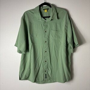 Cabela's Green Casual Button Down Shirt Relaxed Fit size XL